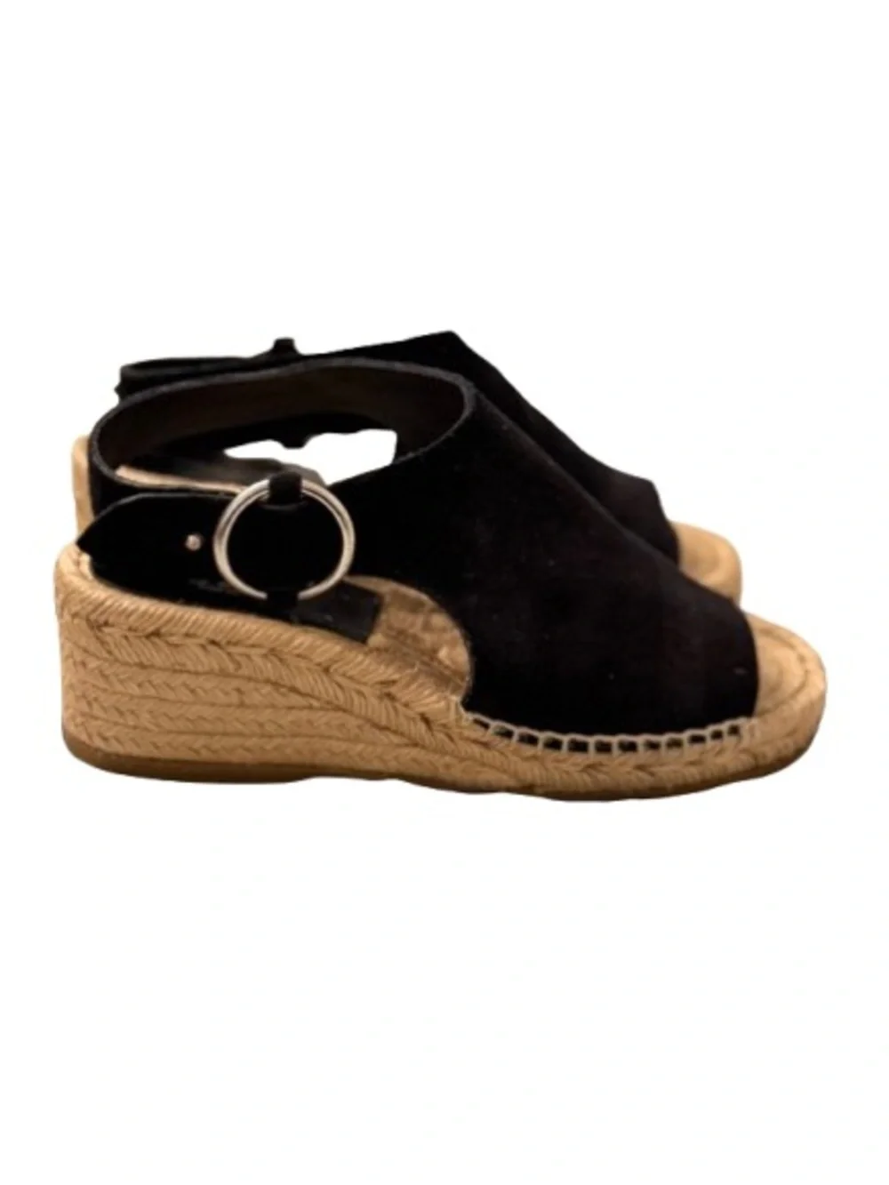 Rag & Bone Womens Calla Black Suede Espadrilles Slingback Platform Sandals - 6
